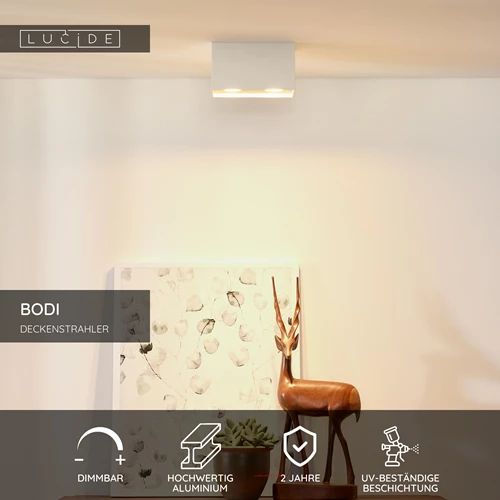Lucide BODI - Deckenstrahler - 2xGU10 - Weiß - USP
